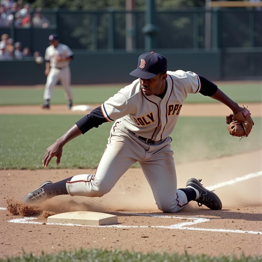 Jackie Robinson Stealing Home