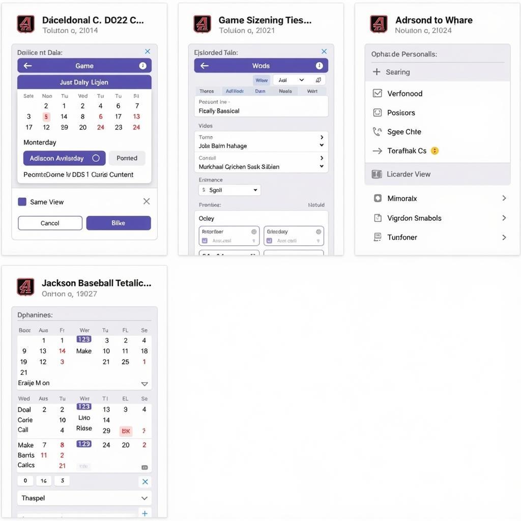 Jackson Baseball Schedule Displayed on a Calendar App