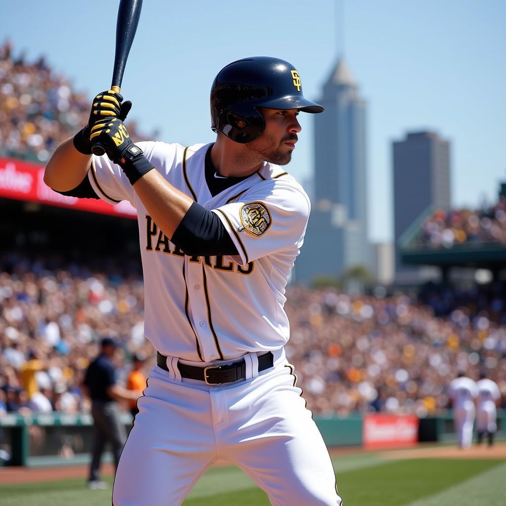 Jake Cronenworth swinging at Petco Park