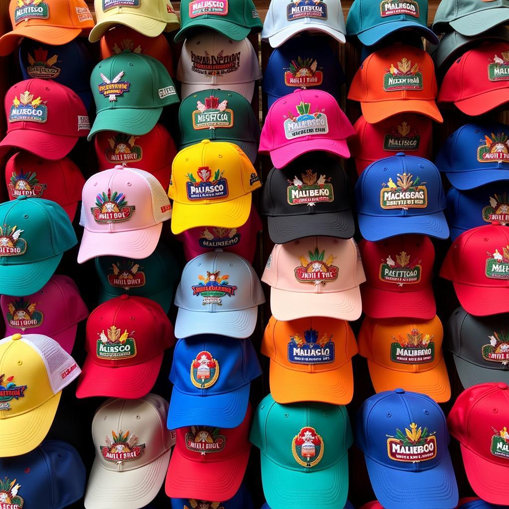 Different colors and styles of Jalisco baseball caps