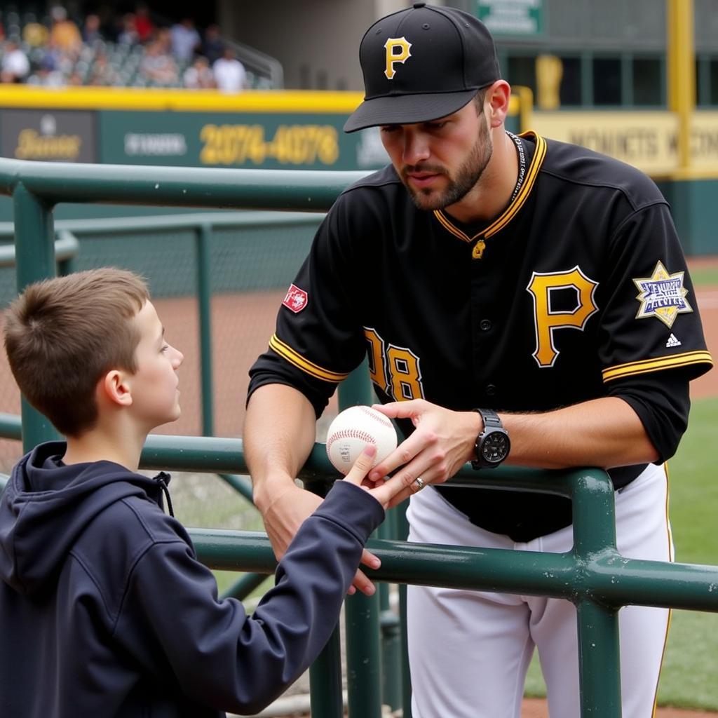 Jason Kendall signing autographs at PNC Park