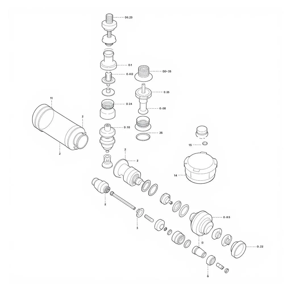 Exploded view of a JD 345 parts diagram