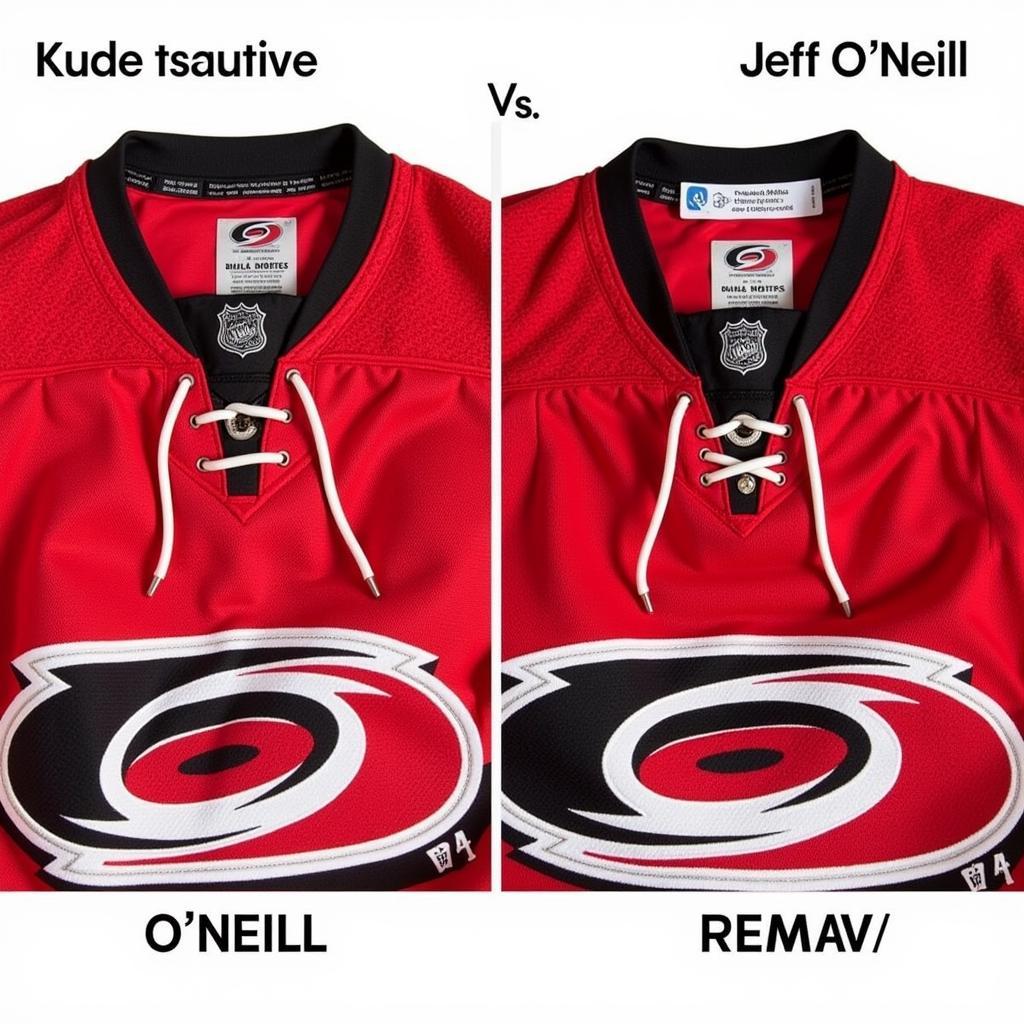 Jeff O'Neill Carolina Hurricanes Authentic vs. Replica Jersey Comparison