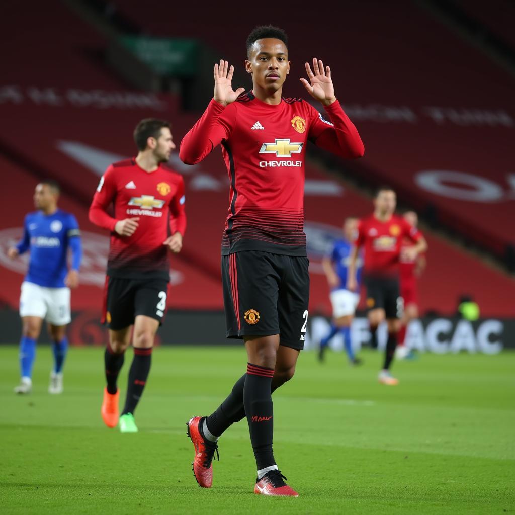 Jesse Lingard celebrating a goal