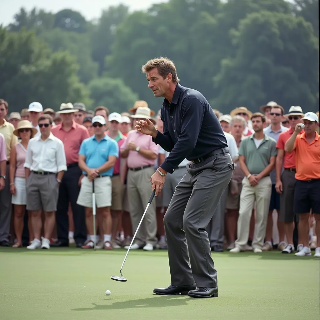 Joe Namath teeing off at a charity golf tournament