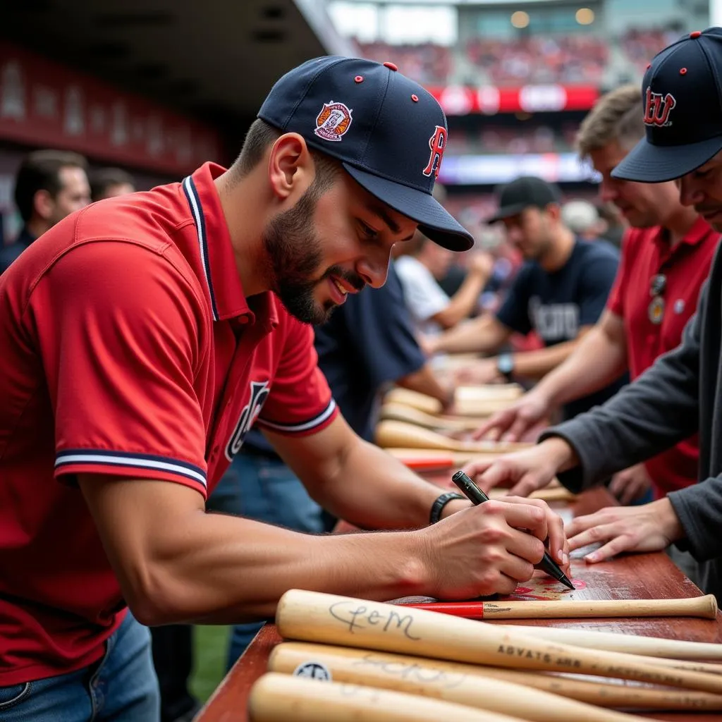 Jose Altuve Signing Autographs for Fans