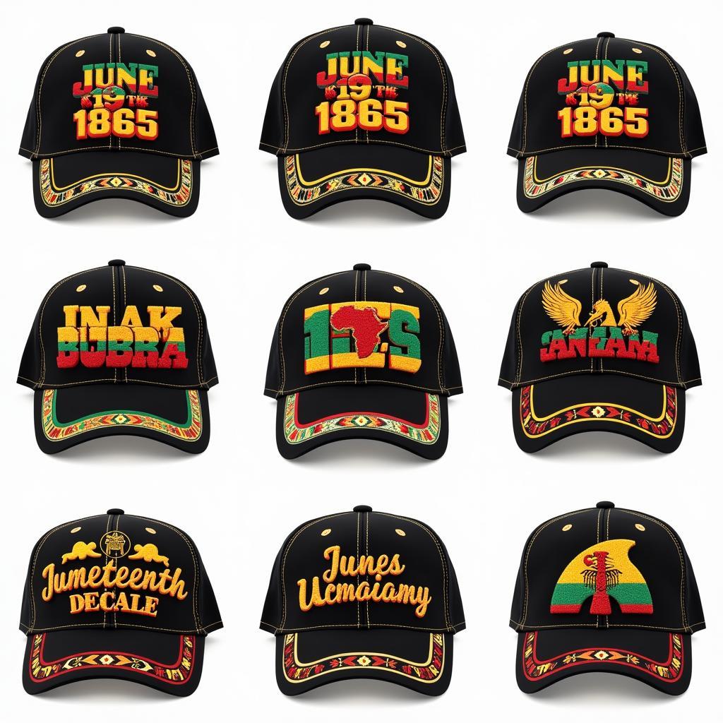 Juneteenth Caps Designs and Symbols