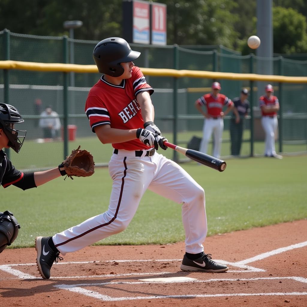 Intense baseball action at the Jupiter Wood Bat Tournament