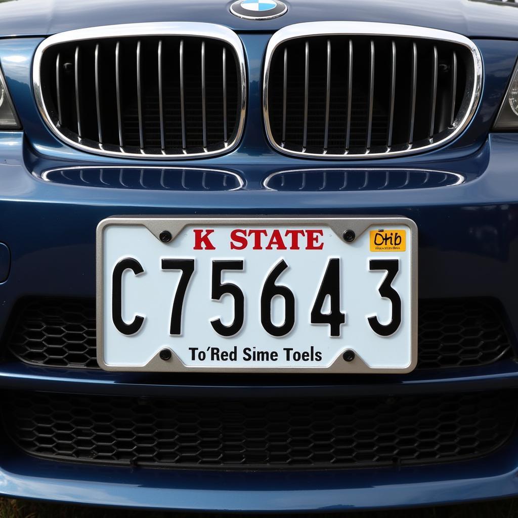 K State License Plate Frame on Car