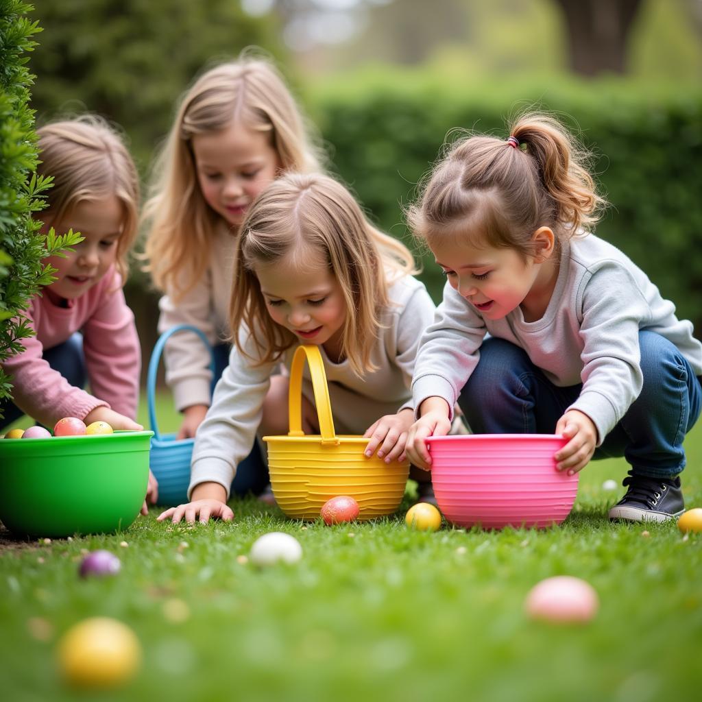 Kids Searching for Easter Eggs in Kansas City