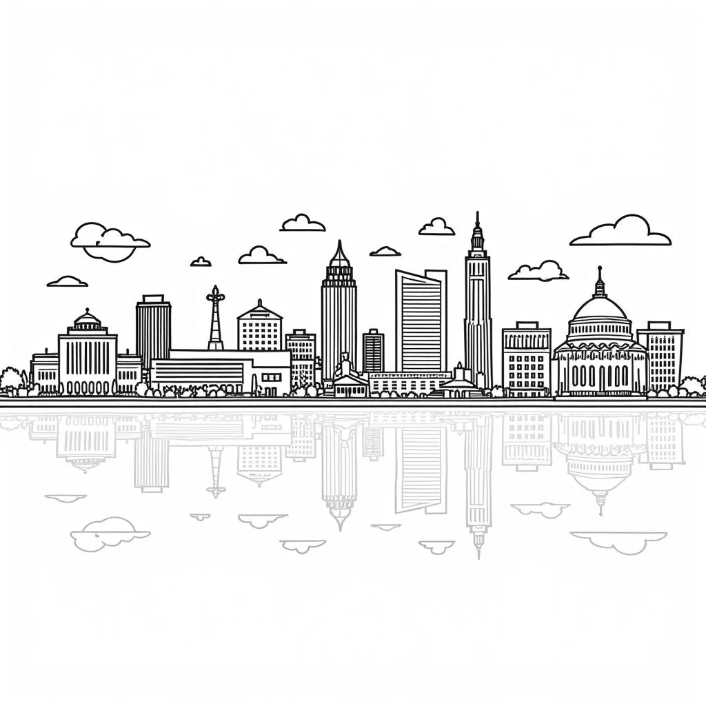 Kansas City Landmarks Coloring Page