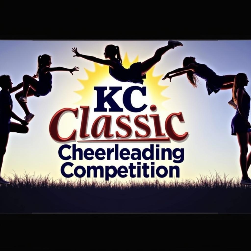 Cheerleaders performing a pyramid stunt at the KC Classic