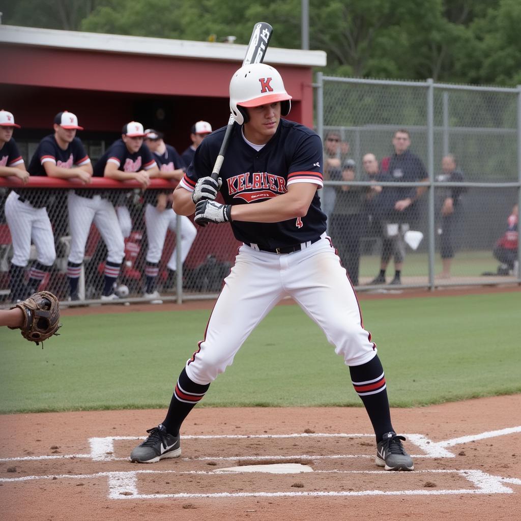 Keller High School baseball player hitting a home run