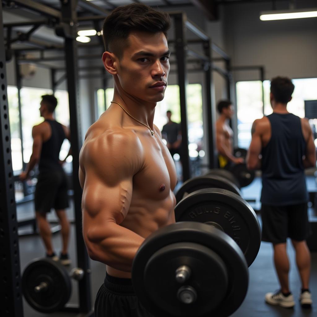 Ken Arellano pushing his limits during an intense training session