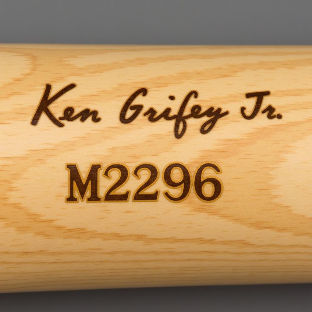 Ken Griffey Jr. Autographed Bat Close Up