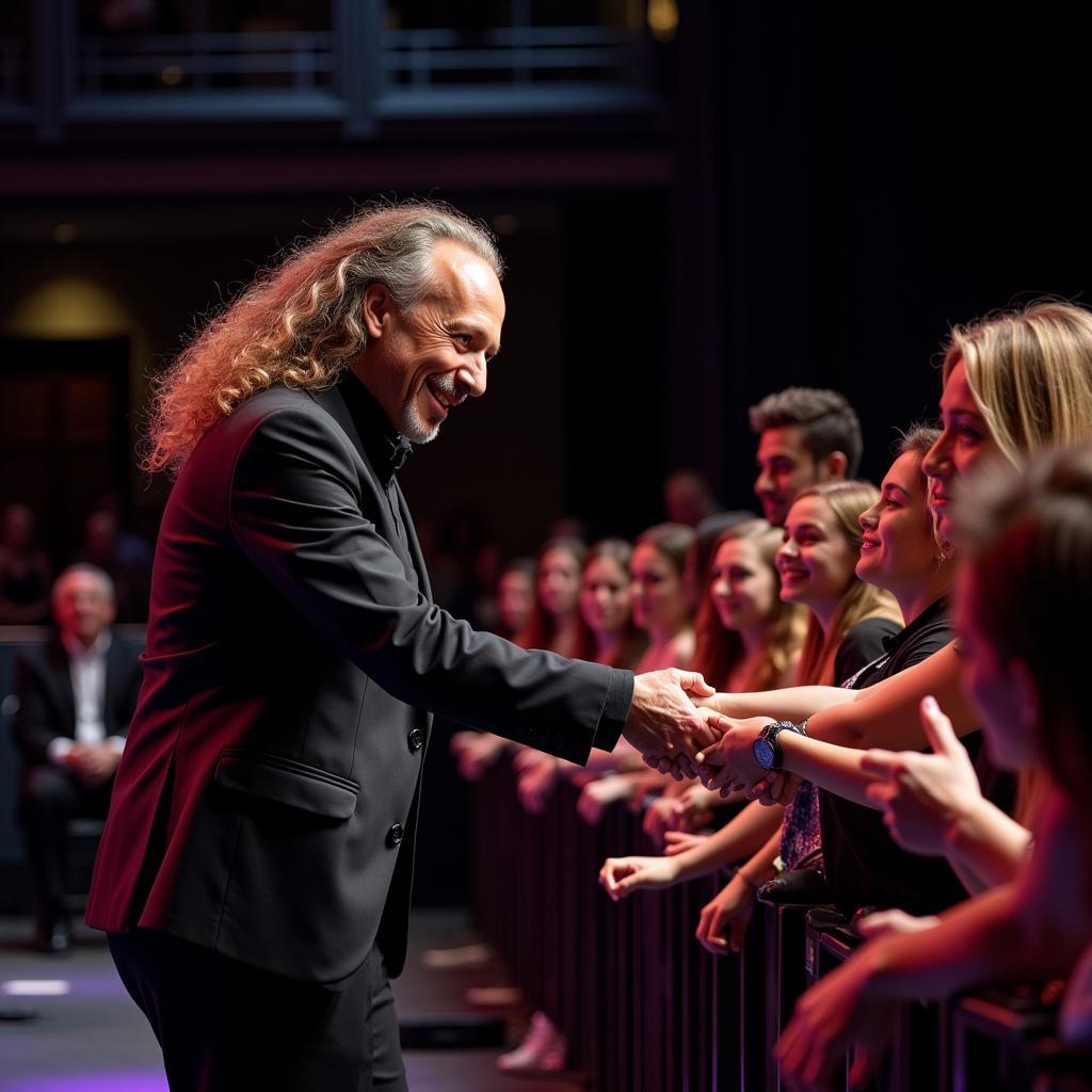 Kenny G interacting with fans during his Sarasota concert