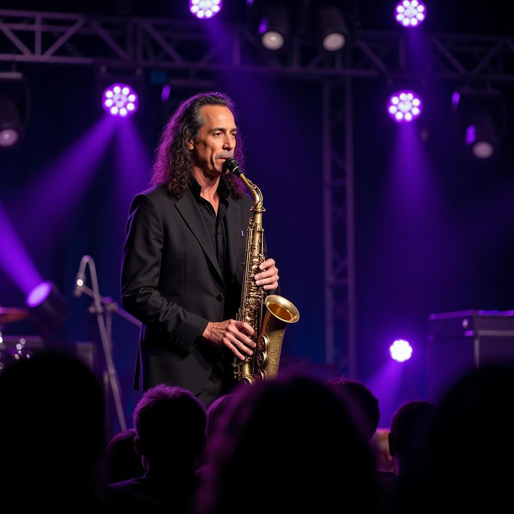 Kenny G performing live on stage in Sarasota