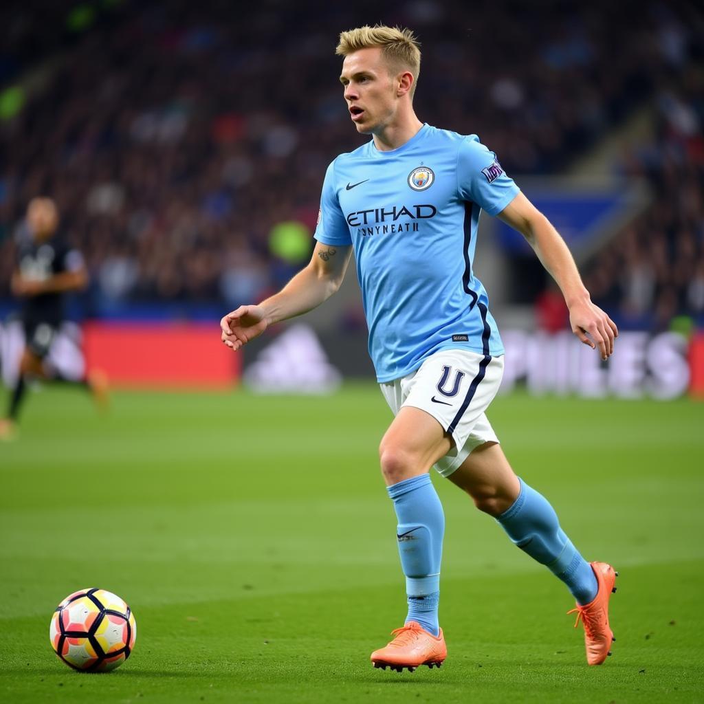 Kevin De Bruyne Executes a Precise Pass