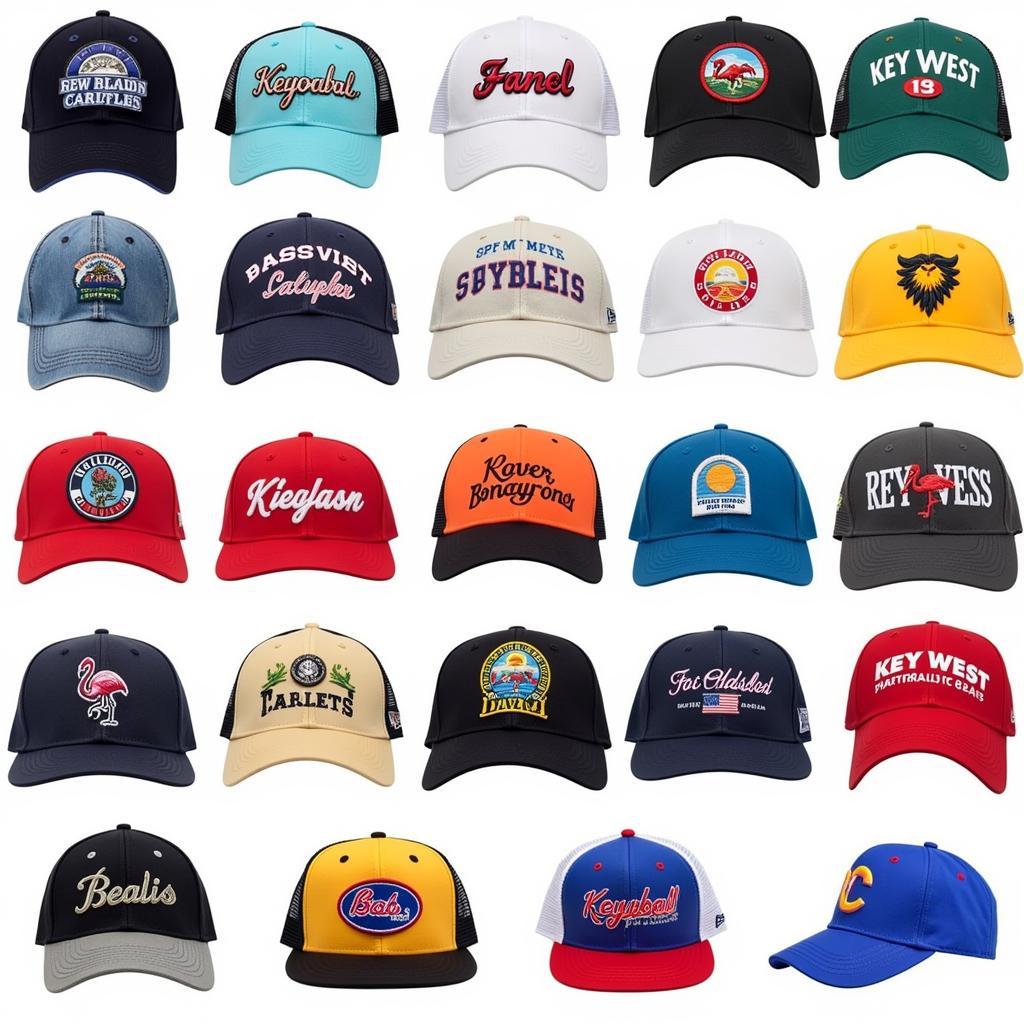 Variety of Key West Baseball Caps