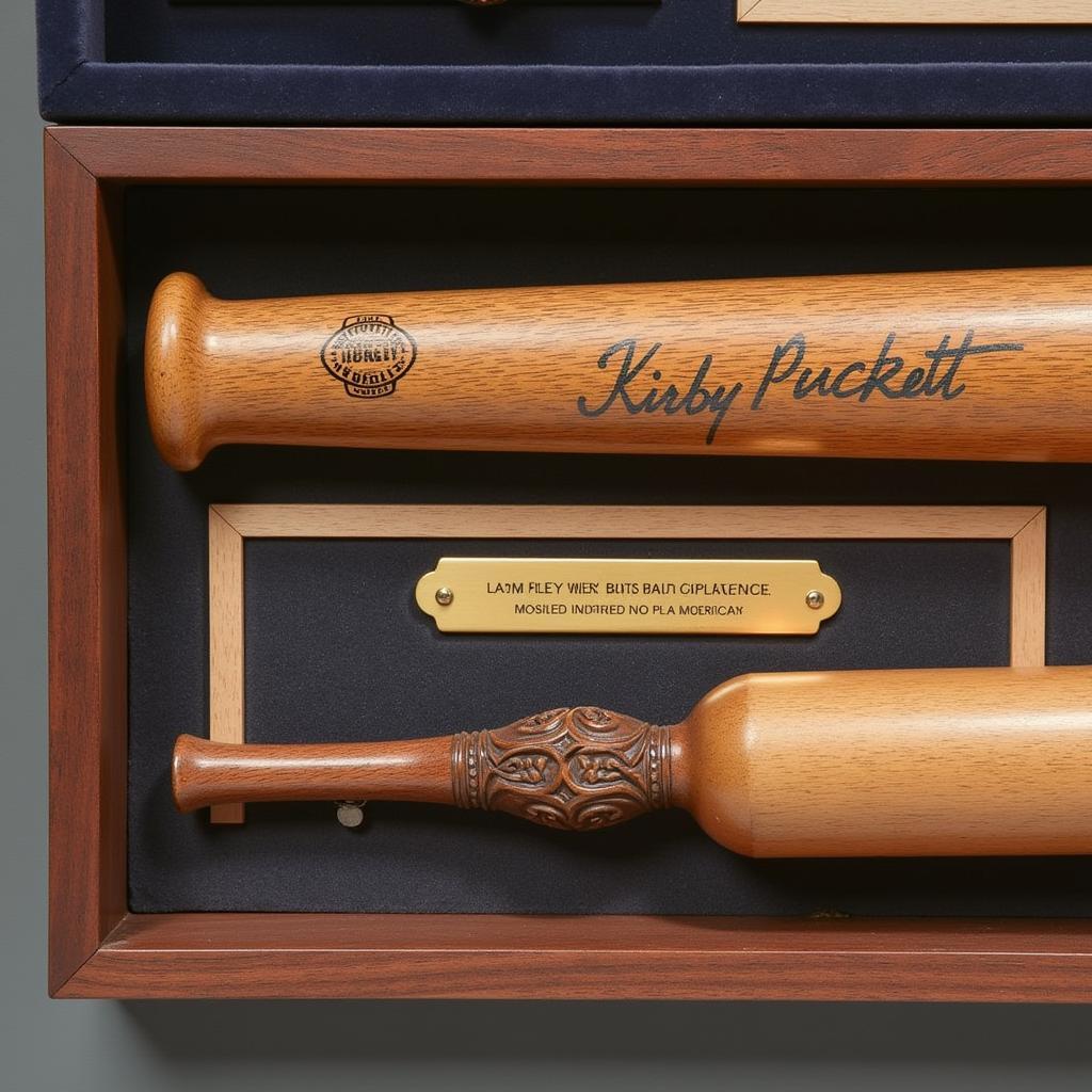 Kirby Puckett Signed Baseball Bat Display Case