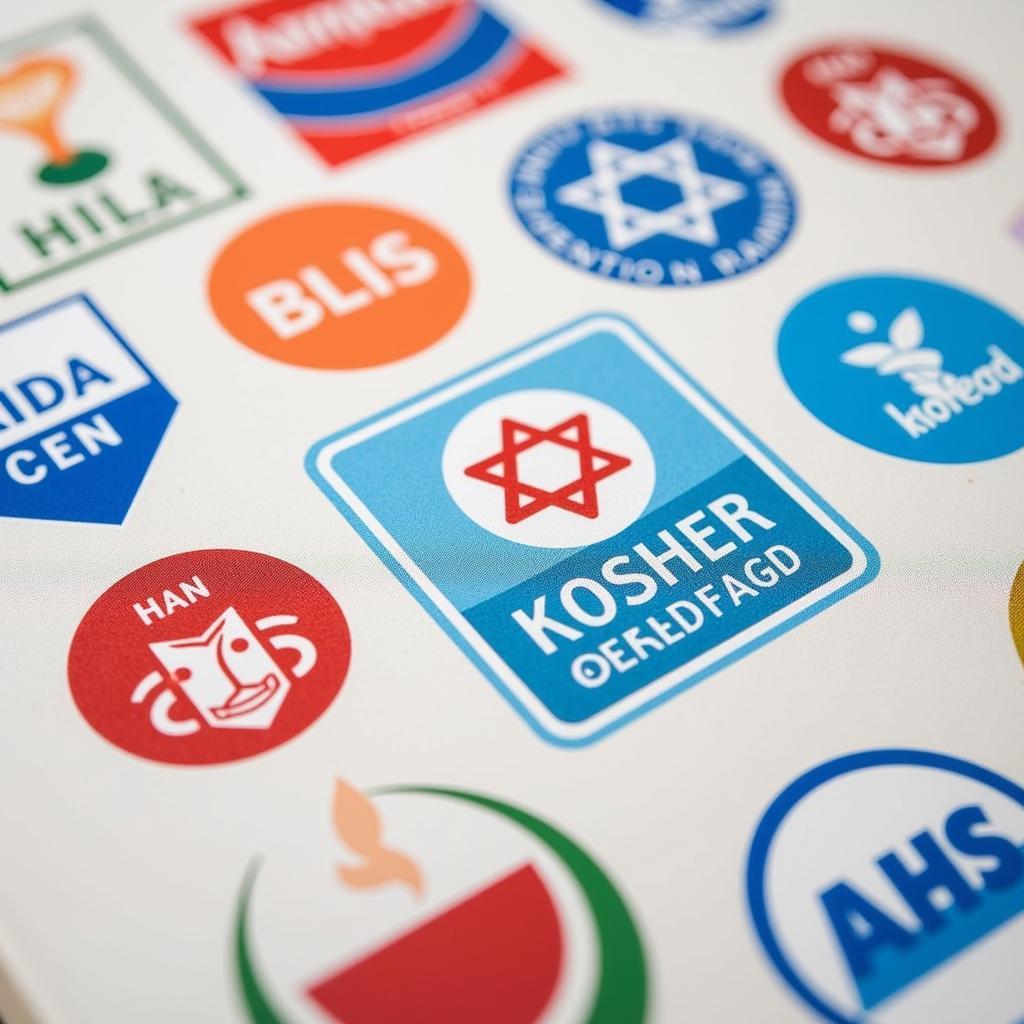 Kosher certification symbols on product packaging