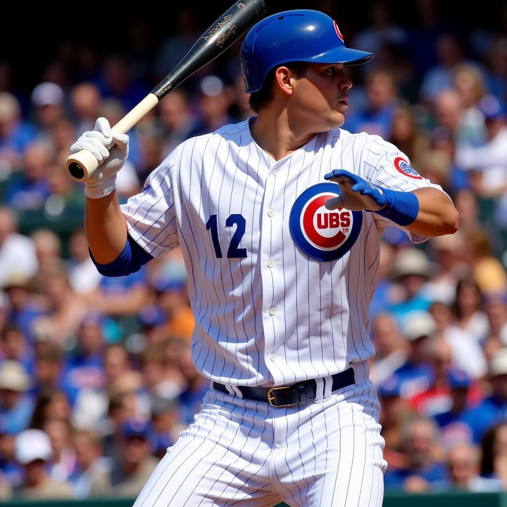 Kyle Schwarber in his iconic Chicago Cubs jersey