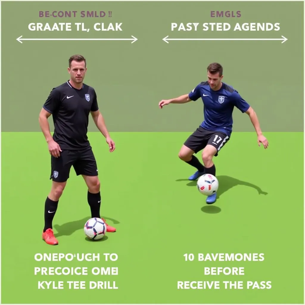 Footballers practicing different Kyle Tee drill variations