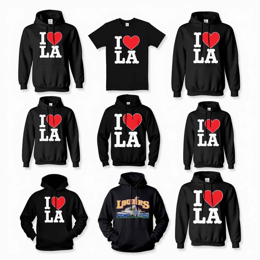 Different "I Heart LA" Hoodie Styles