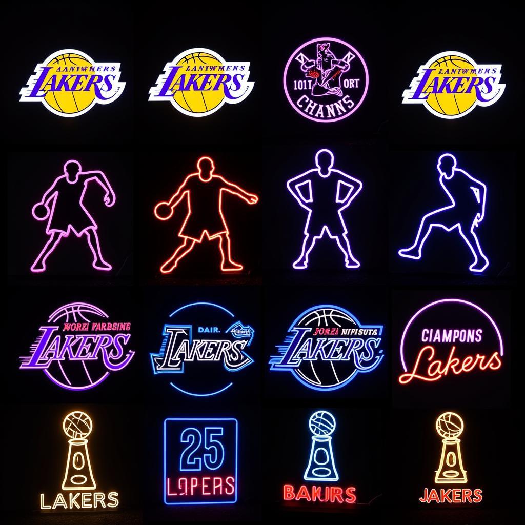 Different Lakers neon sign designs