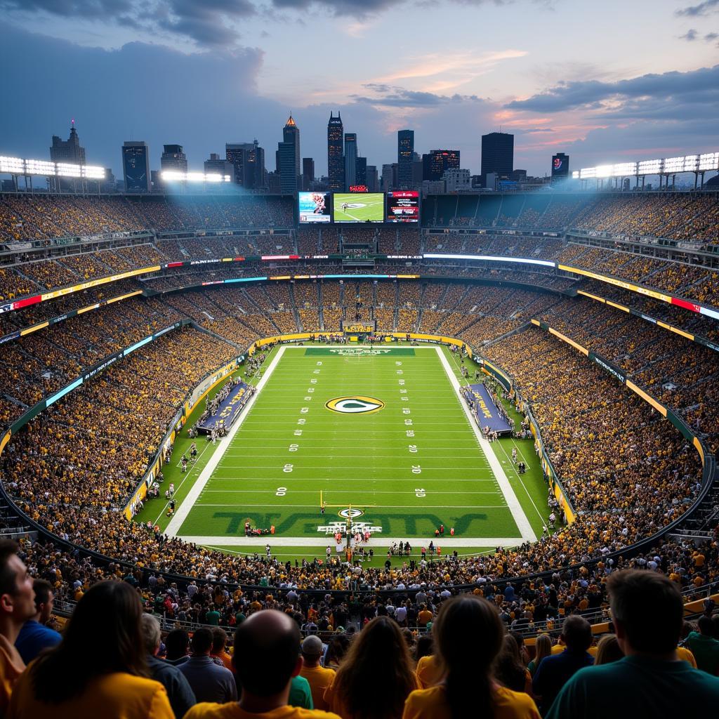 Lambeau Field Aerial View: A Packed Stadium