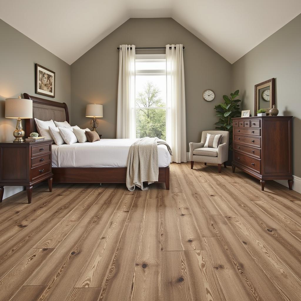 Cozy bedroom with textured laminate VIP flooring