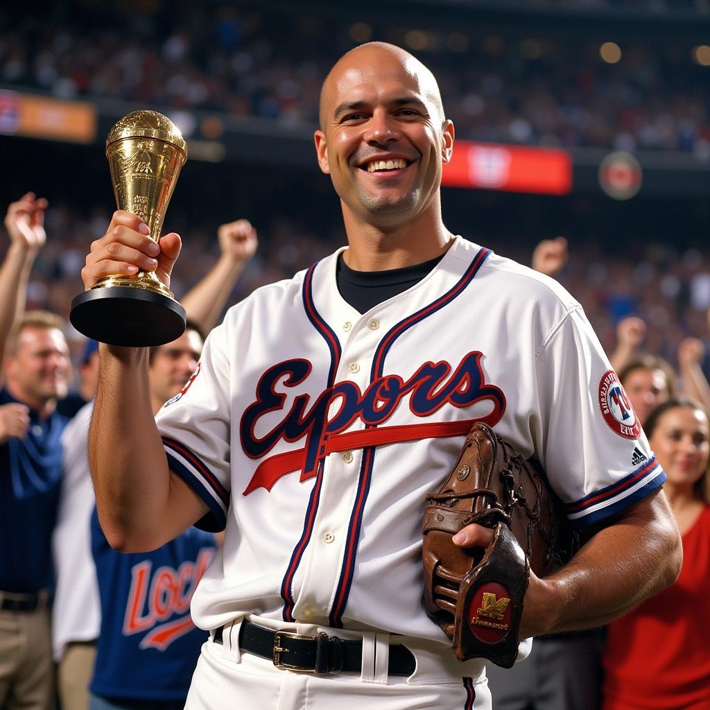 Larry Walker celebrates his 1997 National League MVP award