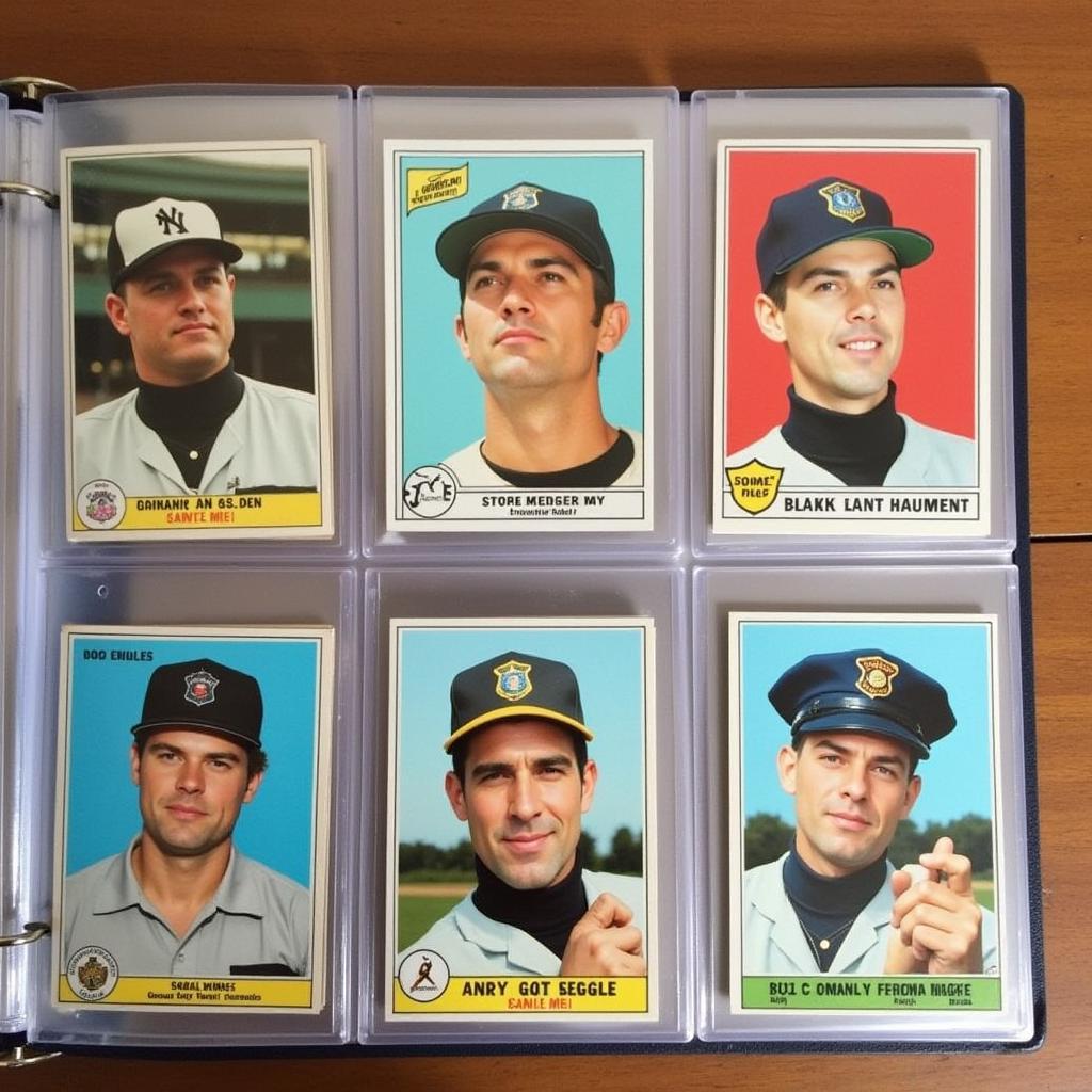 A collection of vintage law enforcement baseball cards