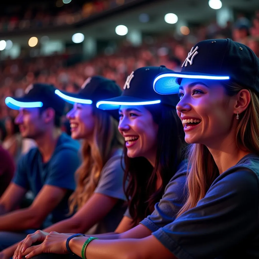 LED Baseball Hats Worn by Friends