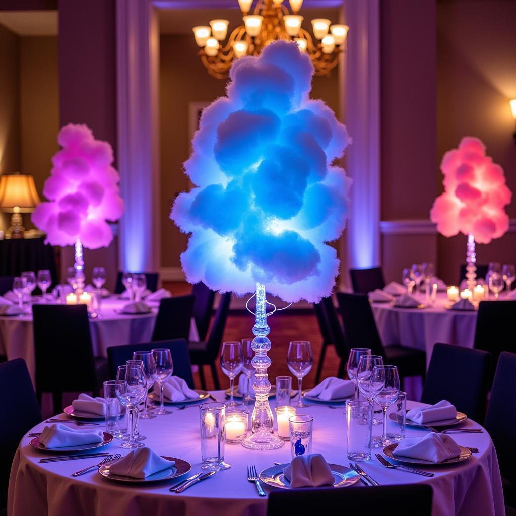 LED Cotton Candy Sticks Create a Magical Atmosphere at a Wedding Reception