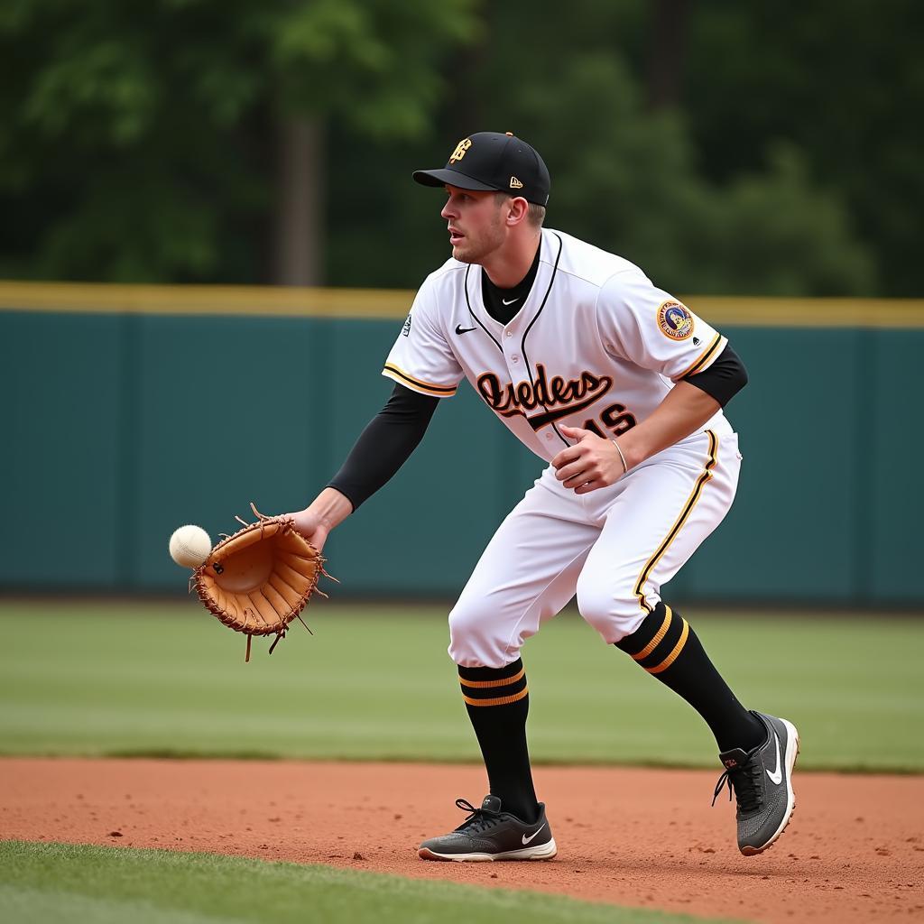 Left-Handed First Base Mitt in Action