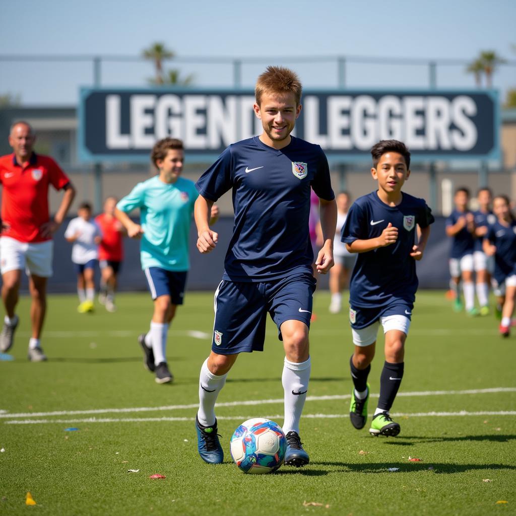 Youth soccer training session at Legends Soccer San Diego