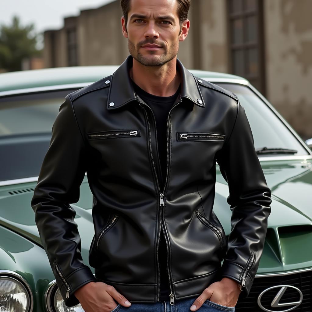 Classic Lexus Men's Leather Jacket