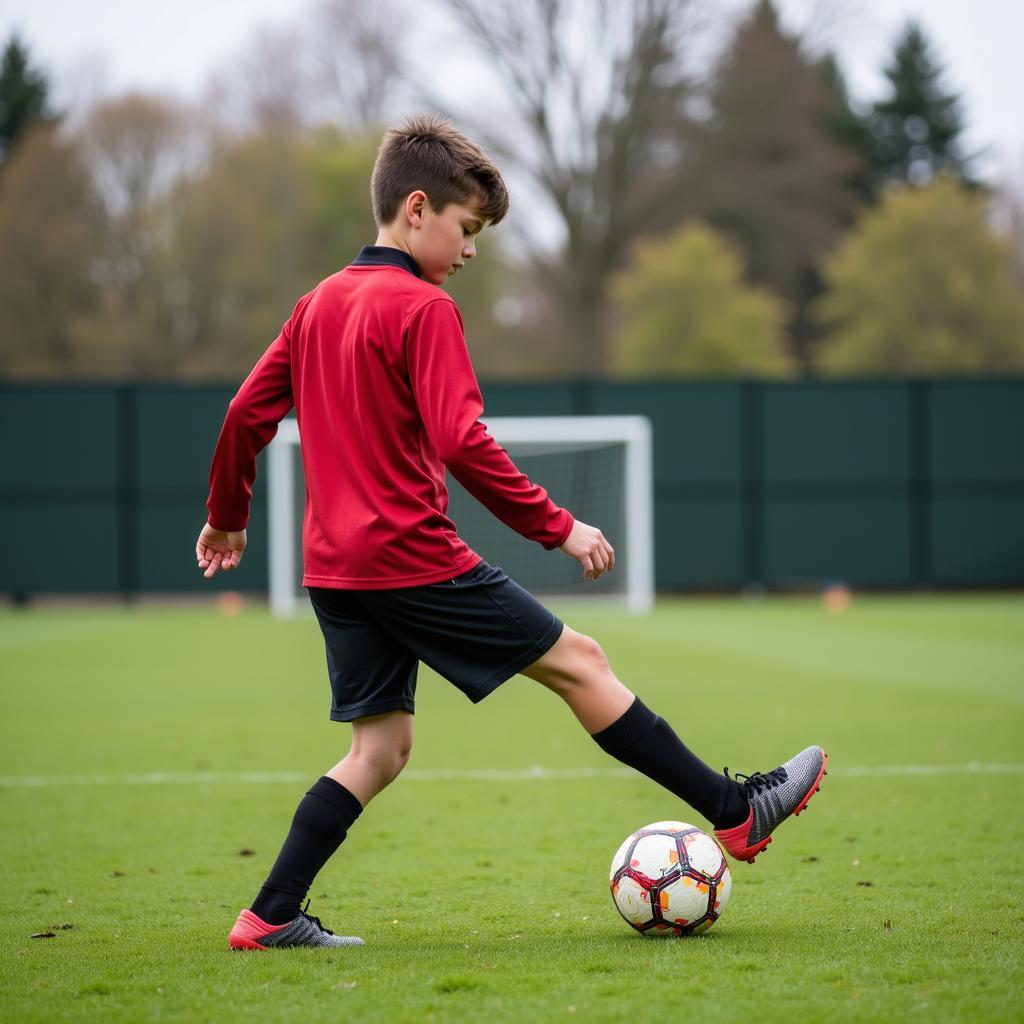 Liam Eisenberg demonstrating ball control drills