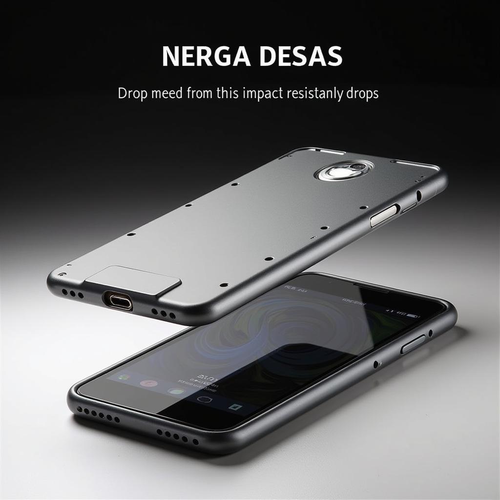 Lightweight metal phone case undergoing a drop test