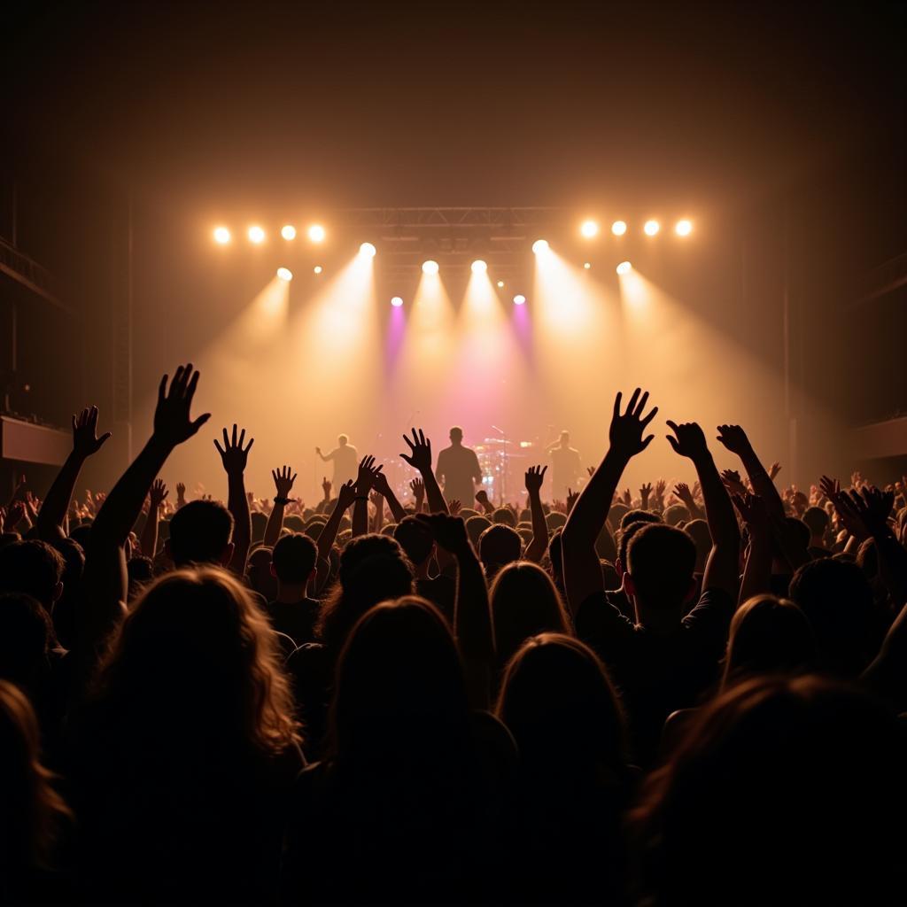 Energetic crowd at a live music concert