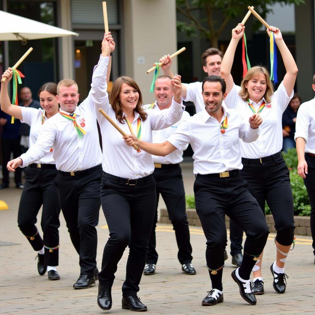 Livingston Morris dancers performing in traditional attire