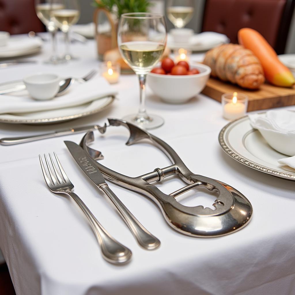 Lobster cracker set elegantly placed on a table setting