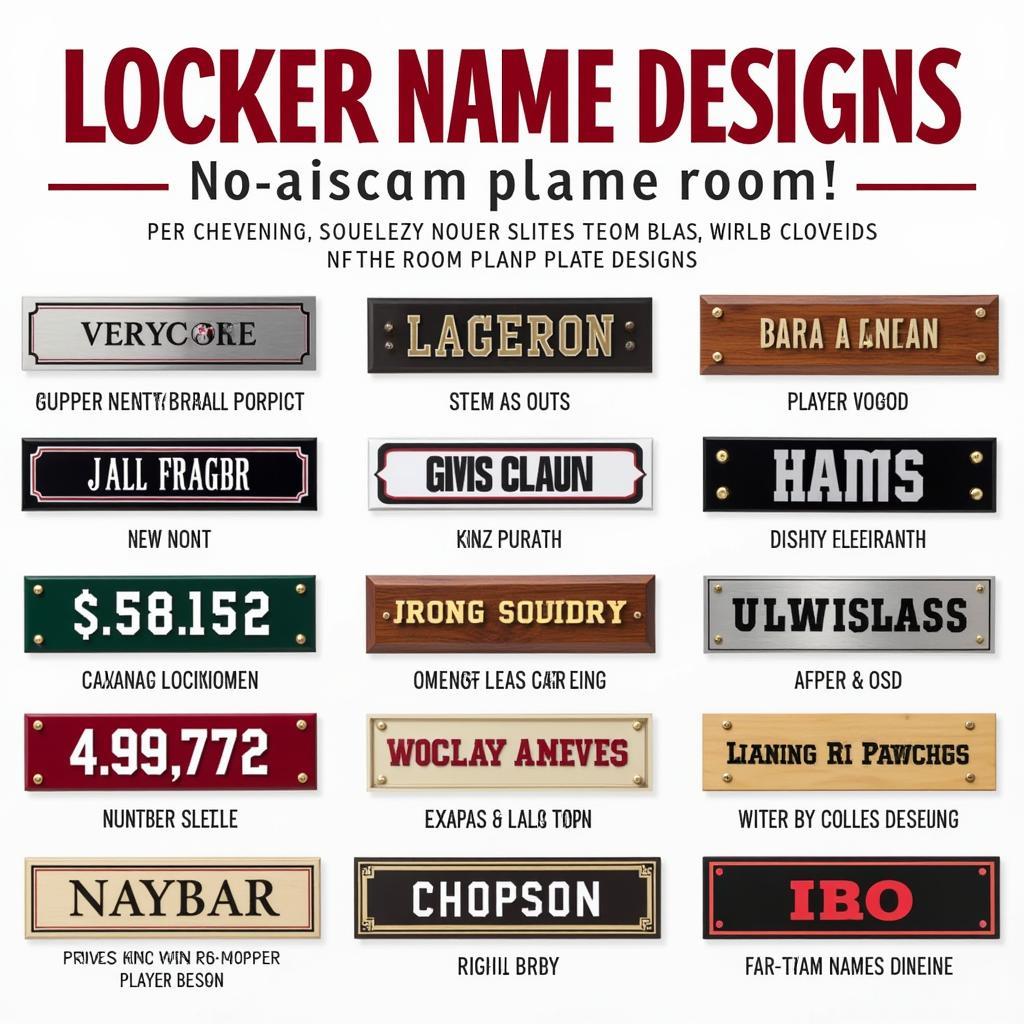 Locker Room Name Plates Design Ideas