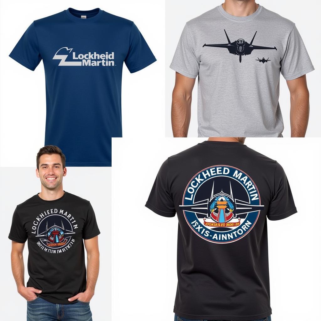 Lockheed Martin t-shirt designs with logos, aircraft, and mission patches.