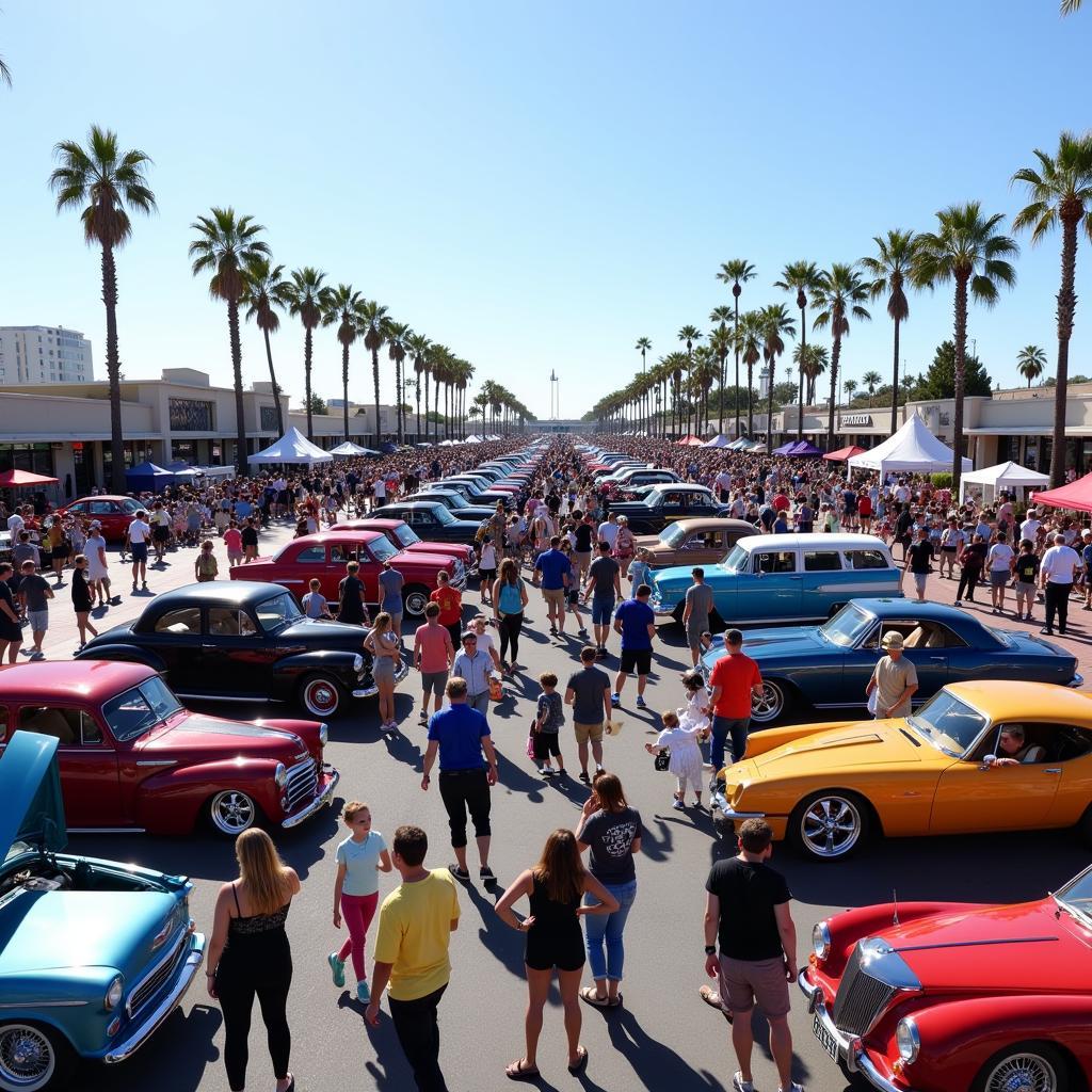 Crowds Enjoying the Long Beach Rod Run