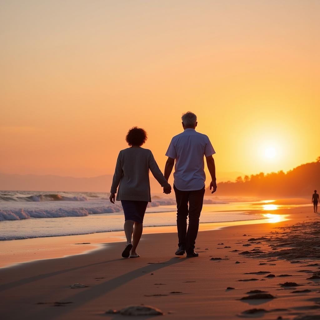 Long Island Couple Enjoying Beach Sunset