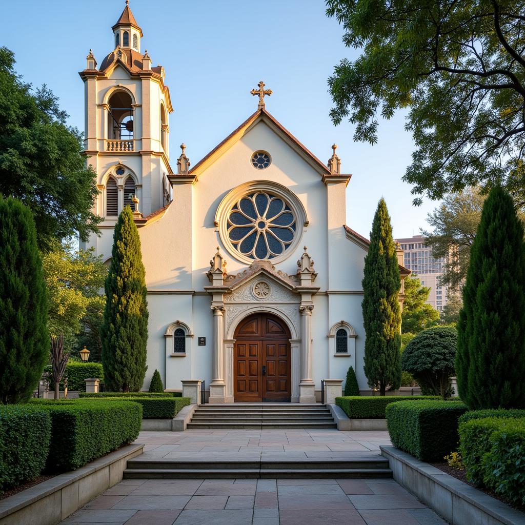 Exterior view of a church for sale in Los Angeles