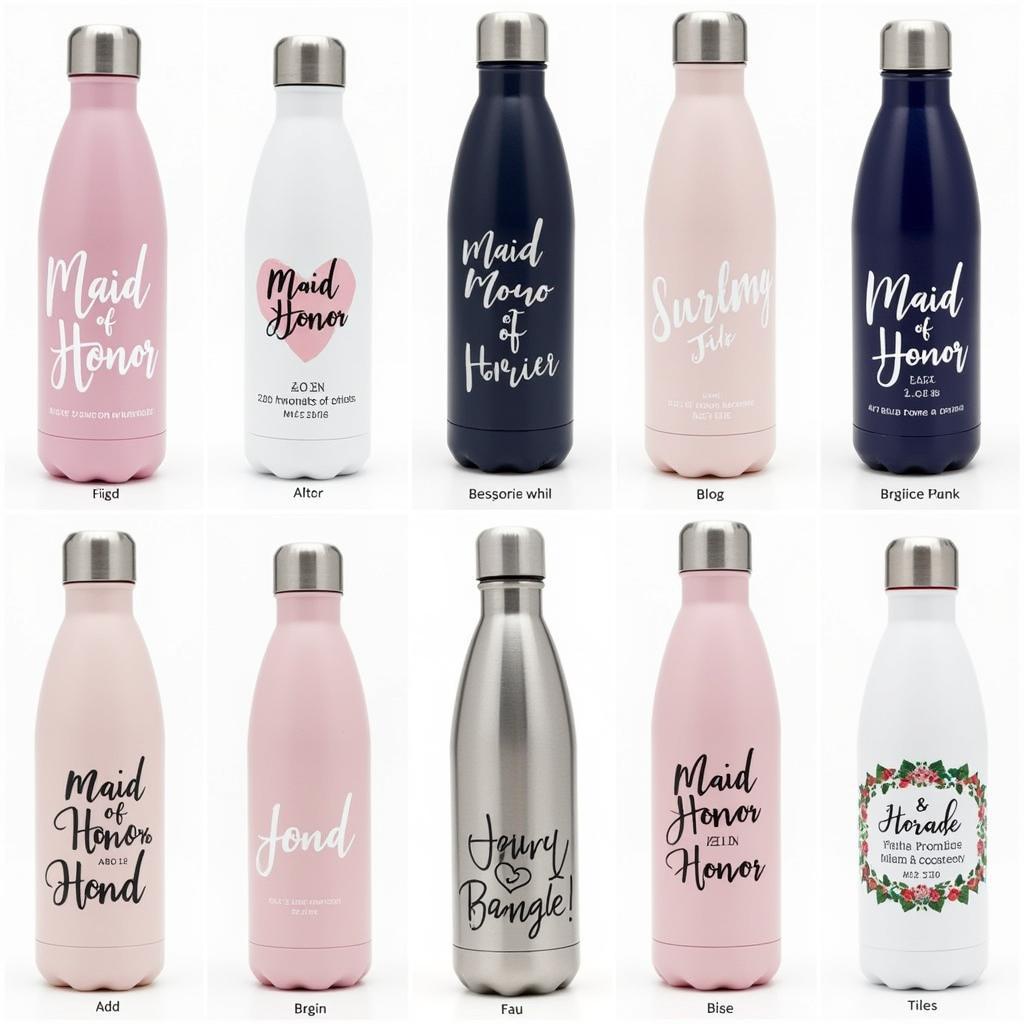 Stylish Maid of Honor Water Bottle Options