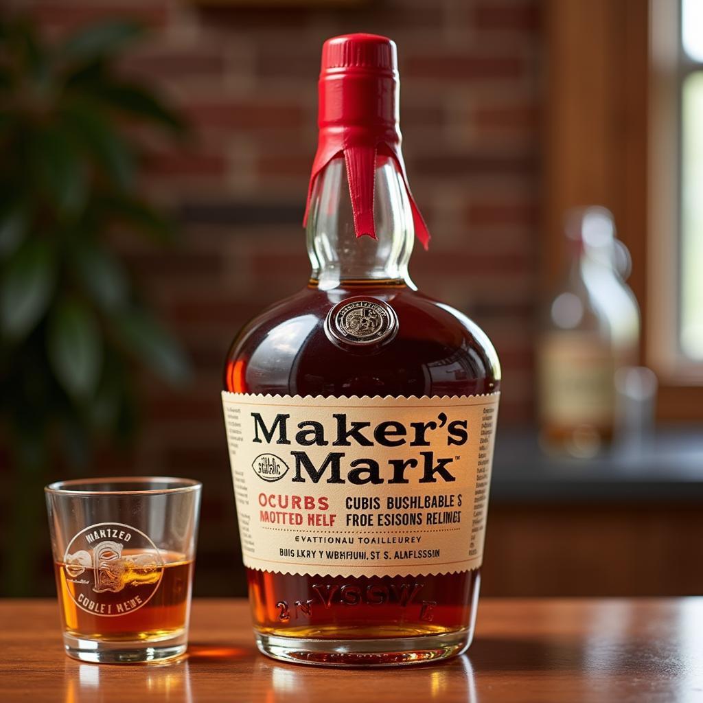 Maker's Mark Cubs Edition bottle and glass